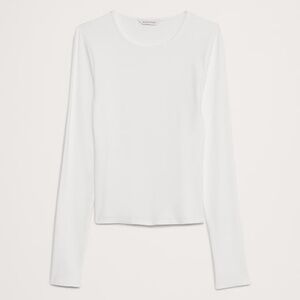 Banana Republic Ribbed Long-Sleeve Crew-Neck T-Shirt